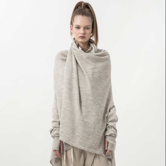 Nicholas K drape front sweater/sweatshirt with zip cuffs